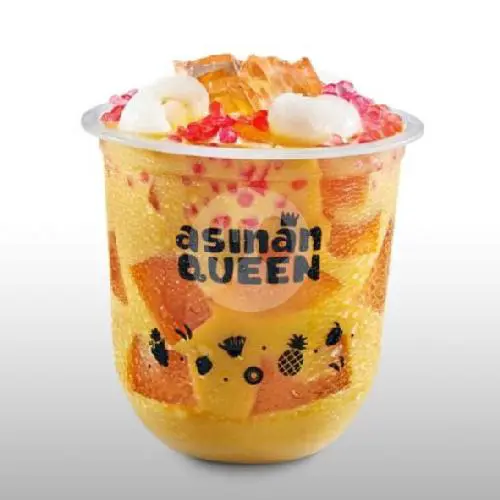 Mango Sago — Mangga blender dengan sagu mutiara dan potongan mangga segar.